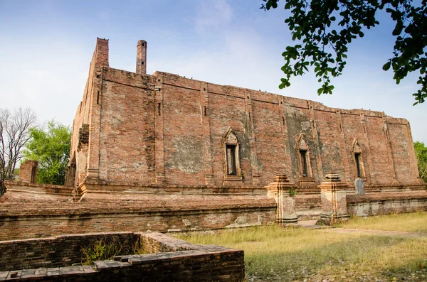 Wat maheyong, starověkého chrámu a památník v ayutthaya, Thajsko — Stock fotografie