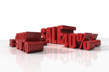 Satılık indirim hacmi ile 3d yazı tipini ayarlama