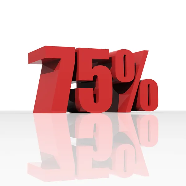 3D rendering of a 75 percent discount in red letters — Stock Photo, Image