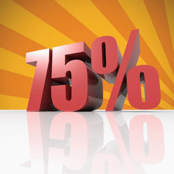 75 percent discount in red letters on a orange background — Stock Photo, Image