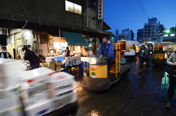 TOKYO - NOV 26: Shoppers visit Tsukiji Fish Market — Stock Photo, Image