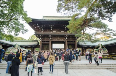 Harajuku, tokyo - 20 Kasım: meiji jingu tapınağı ziyaret