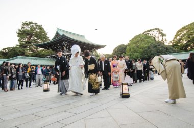 Harajuku, tokyo - 20 Kasım: tipik bir düğün kutlamaları