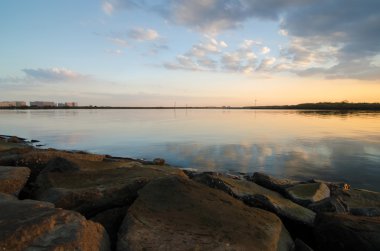 kasairinkai park, tokyo, Japonya gece karanlığında, tropikal lagoon