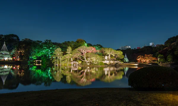 Iluminações sazonais no Rikugien Garden — Fotografia de Stock