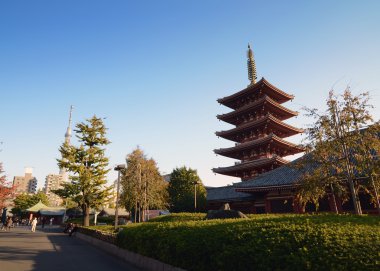 beş katlı pagoda sensoji Tapınağı Tokyo, Japonya.