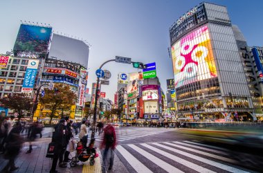 Tokyo - 28 Kasım: yayalar, shibuya ünlü geçiş