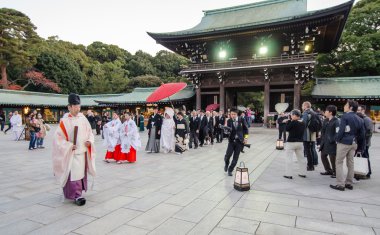Tokyo, Japonya-Kasım 20: tapınak Japon düğün töreninde