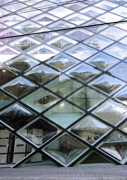 Rhomboid-grid glass building — Stock Photo, Image