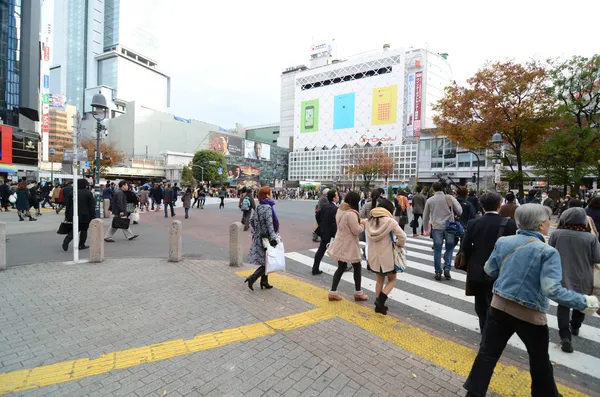 Tokio - 28 listopada: tłumy ludzi przekraczających centrum Shi — Zdjęcie stockowe