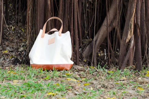 Canvas Bags with Banyan Tree — Stock Photo, Image