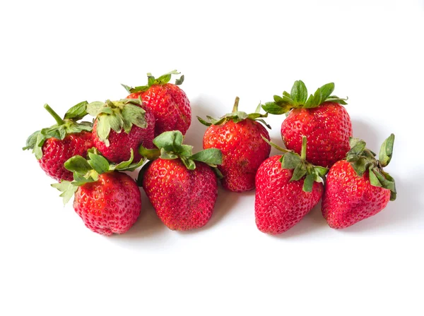 Red ripe strawberries on white background — Stock Photo, Image