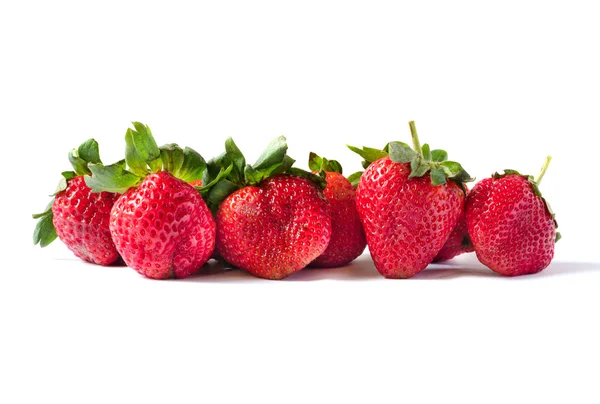 Fresh red ripe strawberries on white background — Stock Photo, Image