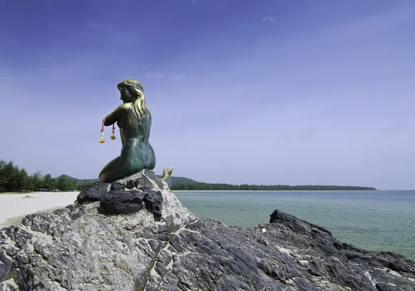 Mermaid sculpture in Songkhla, Thailand — Stock Photo, Image