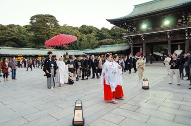 Tokyo, Japonya-Kasım 20: meiji j Japon düğün töreninde