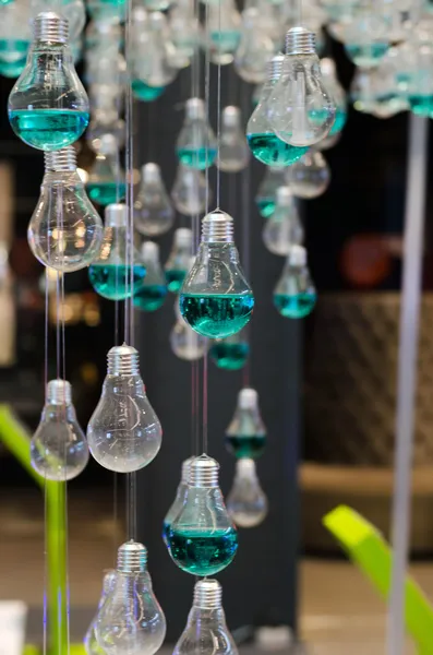 Emerald Liquid in Light bulbs — Stock Photo, Image