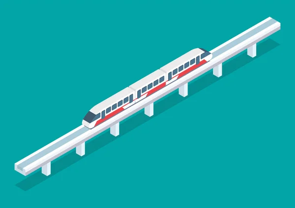 Isométrico Tren Moderno Alta Velocidad Ilustración Vectorial — Archivo Imágenes Vectoriales