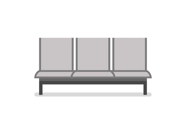 Öffentliche Plätze Stühle Isoliert Auf Weißem Hintergrund Vektorillustration — Stockvektor
