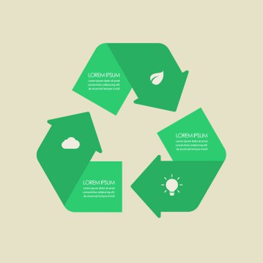 Çevre Bilgi Geri Dönüşüm Sembolü. Vektör İllüstrasyonu