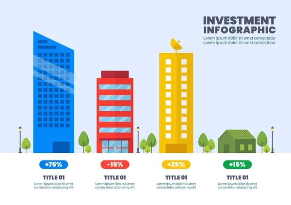 Värdering Fastighetsförsäljning Infographic Platt Stil Vektor Illustration — Stock vektor