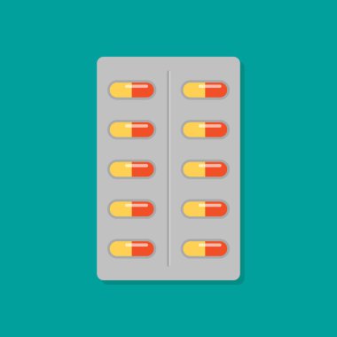 Kapsül hapları. Tıbbi ilaçlar. Vektör illüstrasyonu