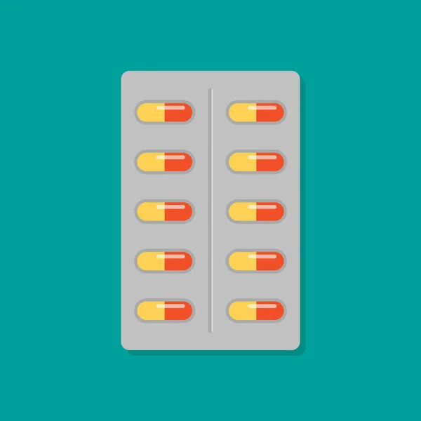 Cápsulas Tabletas Medicina Pastillas Médicas Ilustración Vectorial — Vector de stock