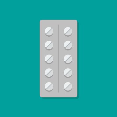 İlaç hapı paketi. Vektör illüstrasyonu