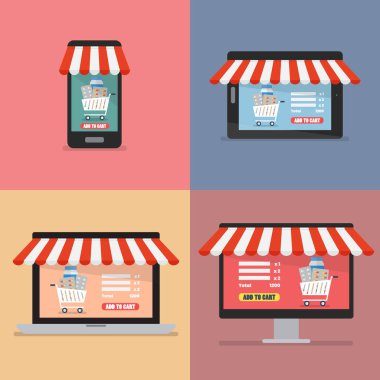 Online shopping medicine concept. Vector illustration
