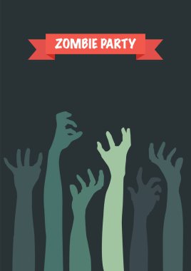 Zombie party halloween theme. Vector illustration