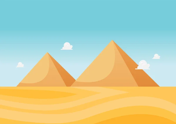 Great Pyramids Desert Egypt Pyramids Landscape Vector Illustration — Stock Vector