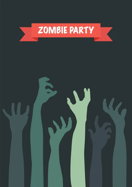 Zombie Party Halloween Theme Vector Illustration — Image vectorielle