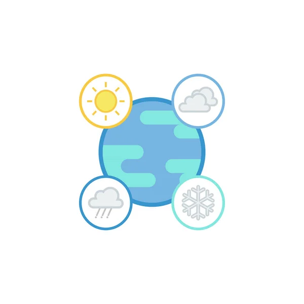 Weather Planet Icon Isolated White Background Vector Illustration — ストックベクタ