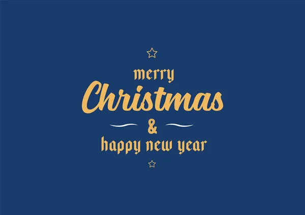 Merry Christmas Happy New Year Greeting Card Blue Background Vector — Stock Vector