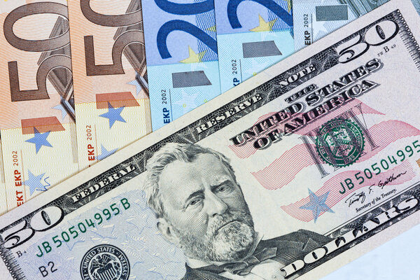 Dolar over euro concept