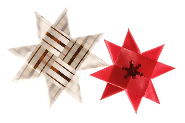 Iki origami Noel yıldız — Stok fotoğraf