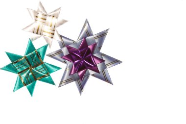 şerit üzerinden üç origami yıldız