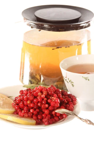 Soaked cowberries or don't have day's illness — Stock Photo, Image