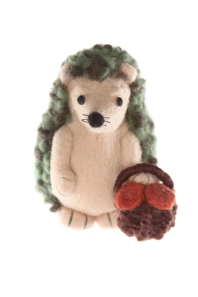 Handmade hedgehog toy father — Stock Photo, Image