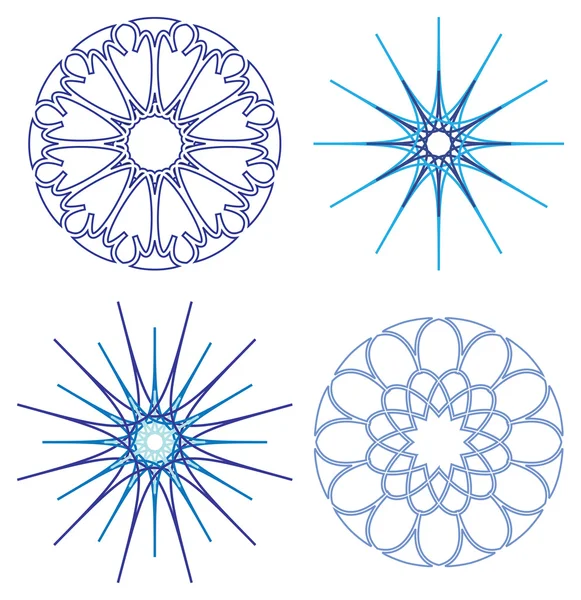 Vetor de flocos de neve difrentes — Vetor de Stock