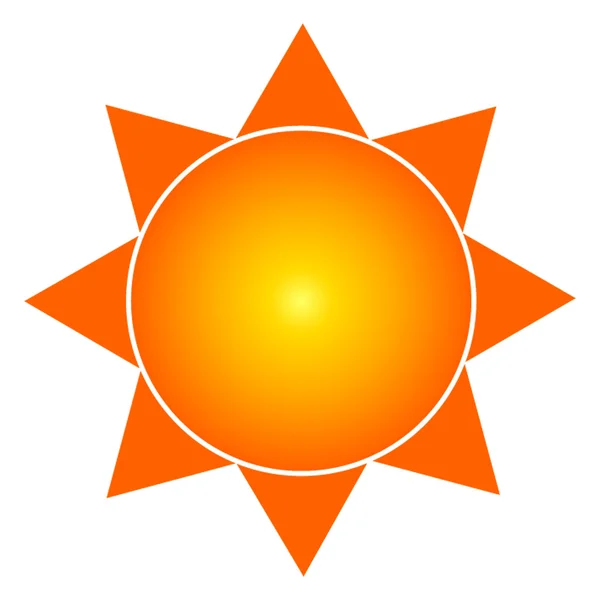 Symbole soleil orange — Image vectorielle