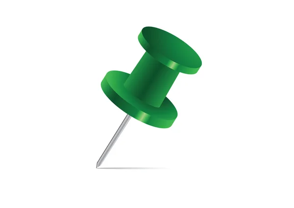 Velký zelený pin se stínem — Stockový vektor