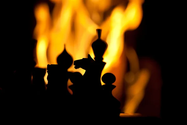 Chess fireplace — Stock Photo, Image