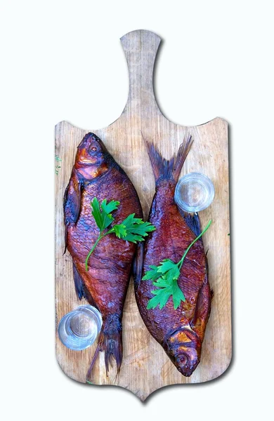 Smoked fish vodka — Stock Photo, Image