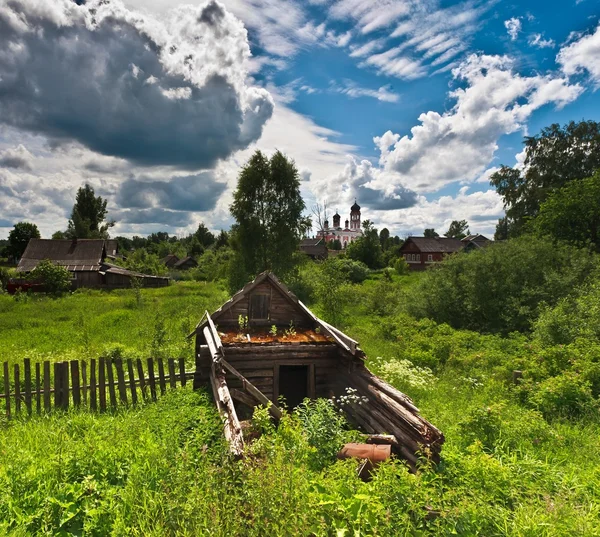 Russische dorp landschap — Stockfoto