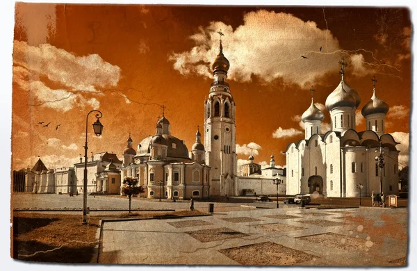 Rusya. grunge arka Vologda.Kremlin...