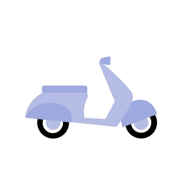 Blue Scooter Motorbike Flat Vector Cartoon Illustration — Stock Vector