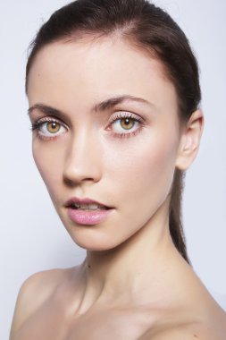 güzel kadın model CL closeup temiz doğal portresi