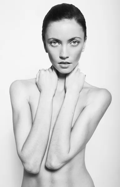 gülümsemek güzellik izole kadın model temiz doğal portresi