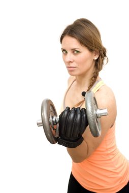 güzel kadın kaldırma halter