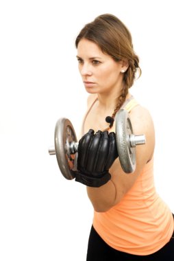 güzel kadın kaldırma halter